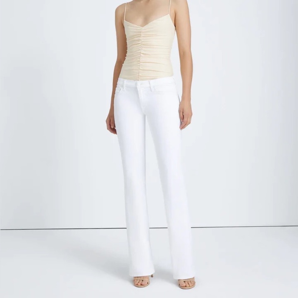 7 For All Mankind White Boot Cut Jeans